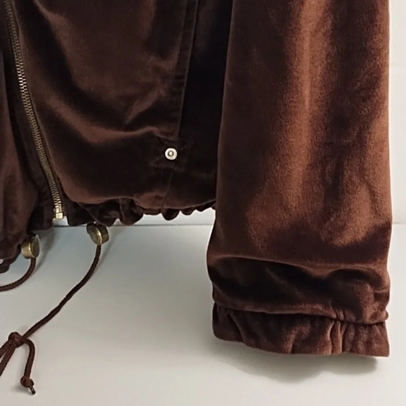 CS Signature Brown Velvet Reversible Hoodie Jacket Large - Picture 15 of 16